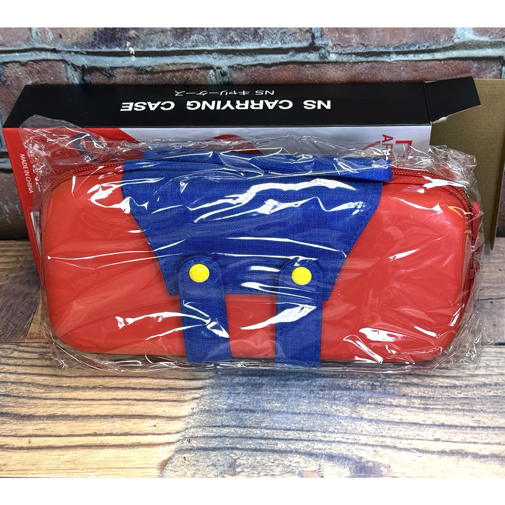 Travel Carrying‎ Case for Nintendo Switch NS Mario Overalls Red and Blue Zip NIB